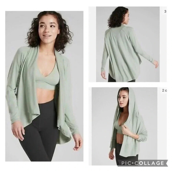 Athleta Black Nirvana Wear Two Ways Open Cardigan Size XS - Picture 2 of 9